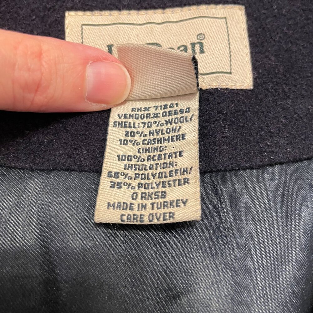 Women's LL Bean Wool Thinsulate Black Peacoat 18 - Picture 3 of 10